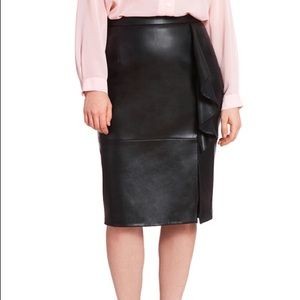 Eloquii faux leather skirt with ruffle! Size 18